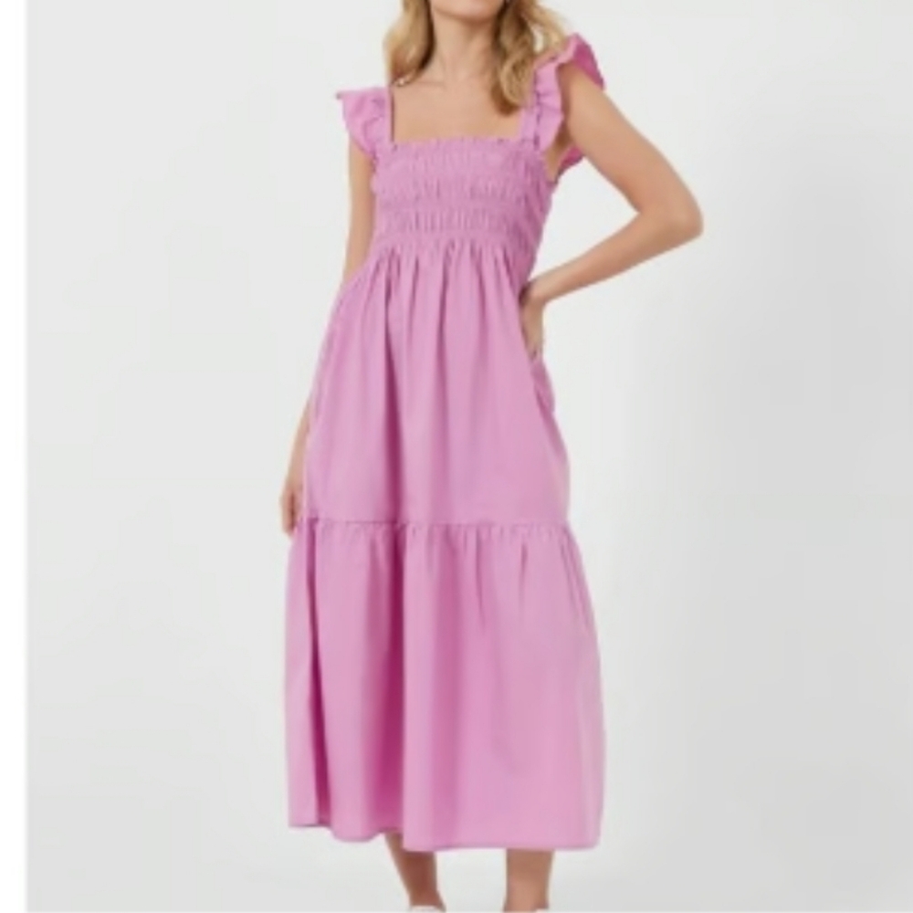 FRENCH CONNECTION Isla Tiered Midi  Dress